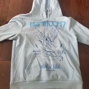 Unplugged World Tour Hoodie Size Medium  Light Blue Heavy Duty
